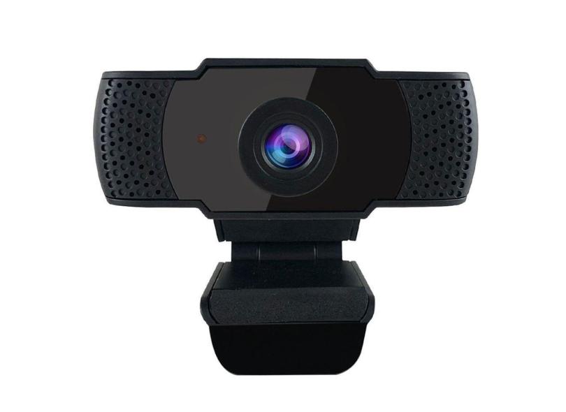Webcam 1080P HD com microfone embutido e foco automático