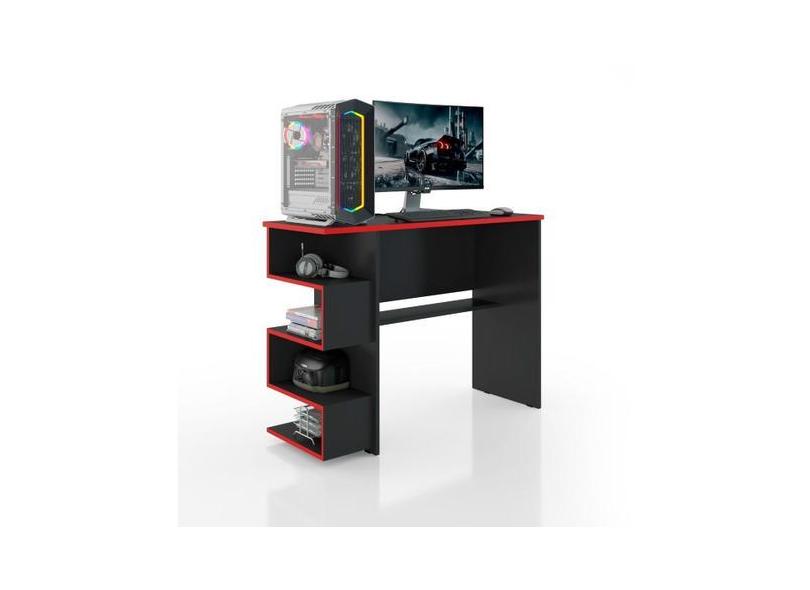 Mesa Gamer Para Computador/Escritorio/Jogos Preto Com Vermelho - Quase