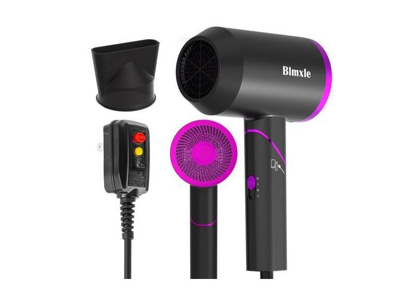 Secador De Cabelo Blmxle Com Alça Dobrável Leve Preto 1280W