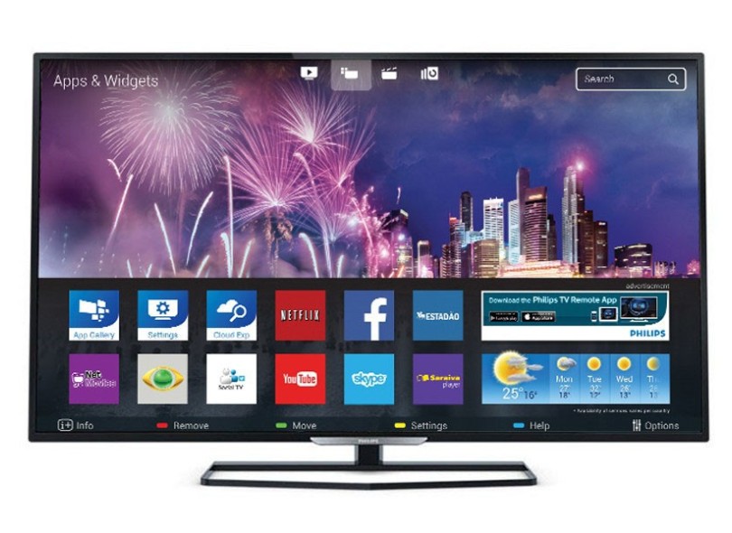 TV LED 40" Smart TV Philips Série 6000 3D Full HD 3 HDMI 40PFG6309