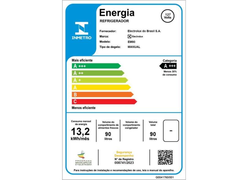 Frigobar Electrolux 90 Litros EM90 