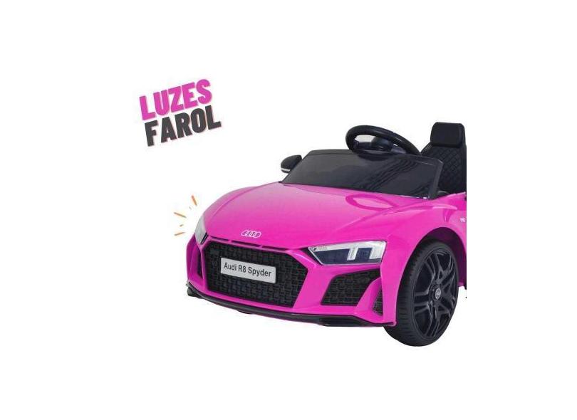 Mini Carro Elétrico 12V Audi R8 Spyder Rosa Bw123rs - Importway