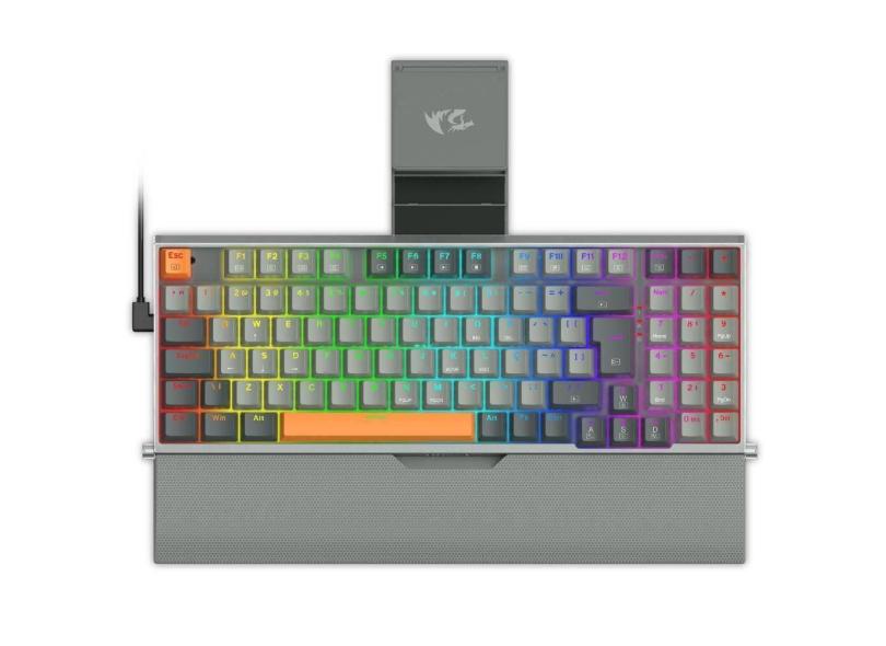 Teclado Mecânico Redragon Olaf Cinza Rgb Abnt2 Switch Brown