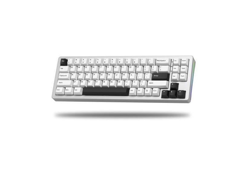 Teclado para jogos Womier S-K71 75% em liga de alumínio branco