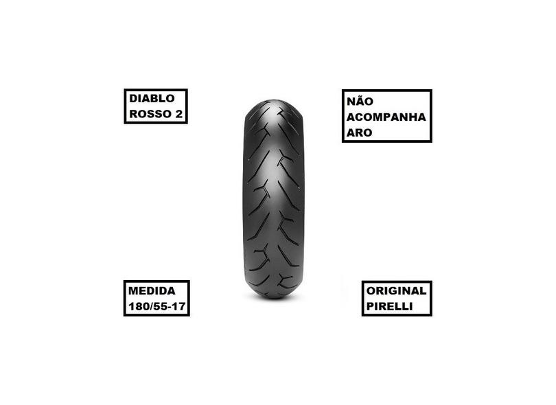 Pneu Pirelli Traseiro 180/55-17 73w Diablo Rosso 2 Honda Vfr 800