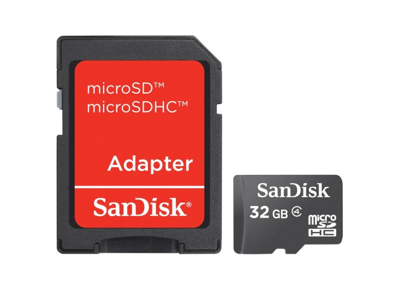 Cartão de Memória Micro SDHC com Adaptador SanDisk 32 GB SDSDQM-032G