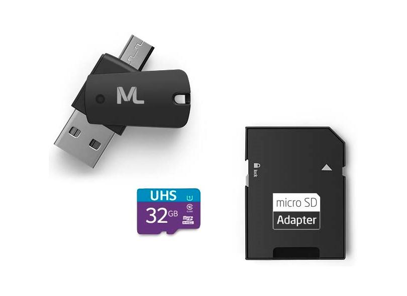 Cartão de Memória Micro SDHC com Adaptador Multilaser 32 GB MC151