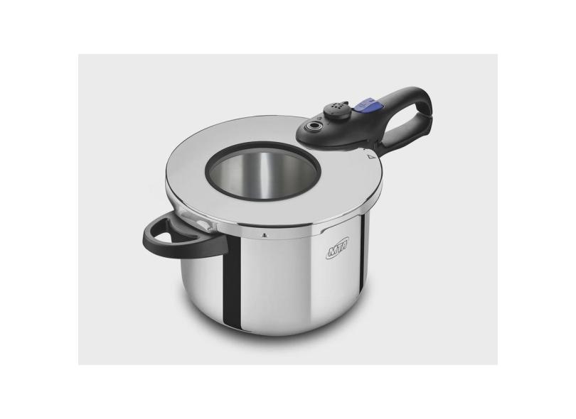 Panela de pressão em aço inox 6L com visor gás e indução mta