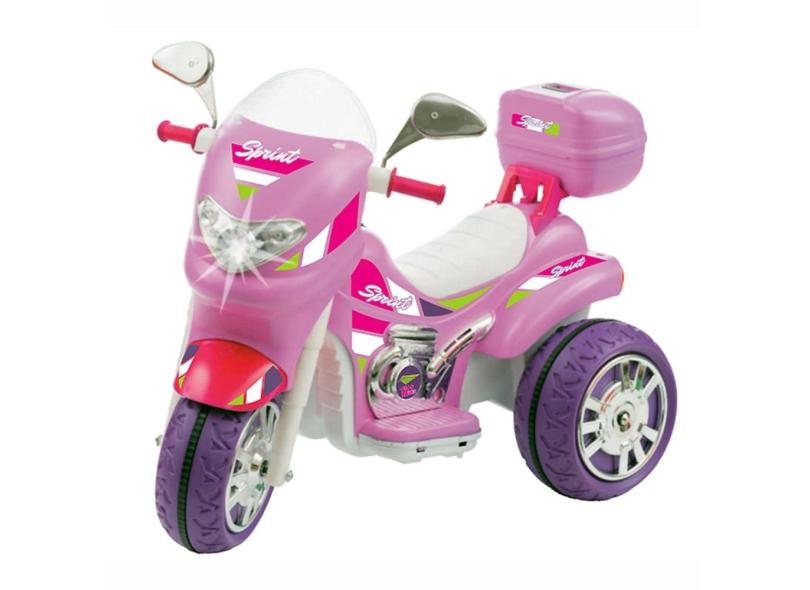 Moto Elétrica Sprint Turbo Pink Brinquedo Infantil 12V Biemme 673