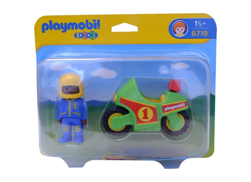 Boneco Playmobil 123 Motocicleta - Sunny
