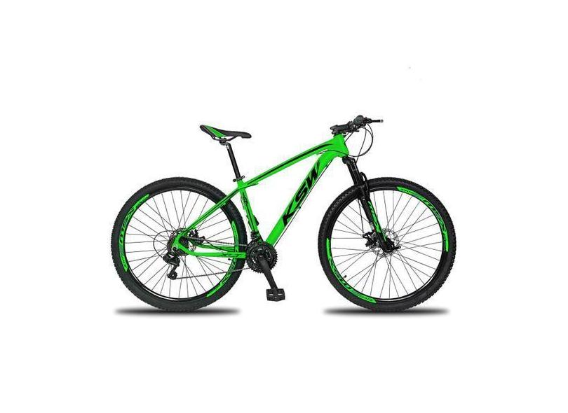 Bicicleta Aro 29 Ksw 27 Marchas Shimano, Freio Hidraulico/k7, Verde, P
