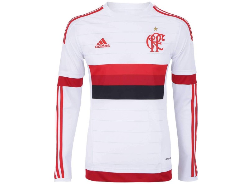 Camisa Torcedor Flamengo II 2015 Manga Longa sem Número Adidas