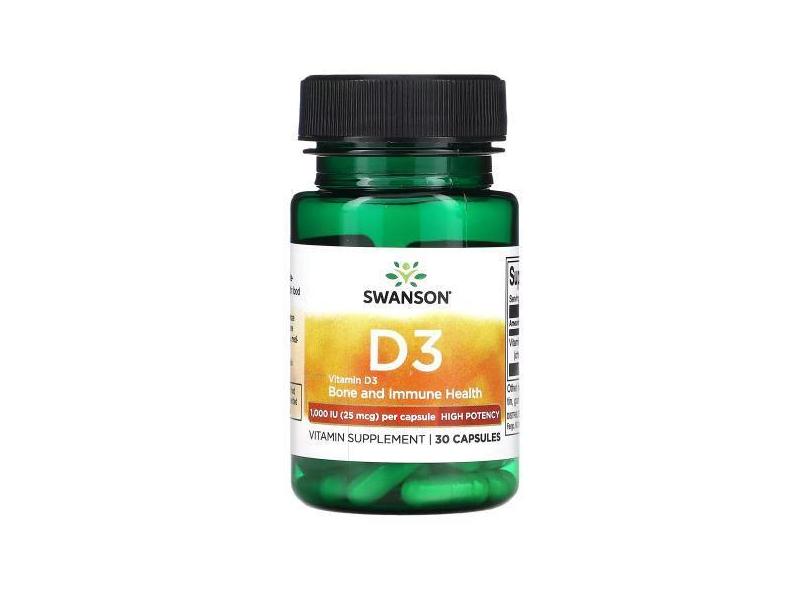 Vitamina D3 1000Ui Swanson Vitamin D3 High Potency 30 Caps