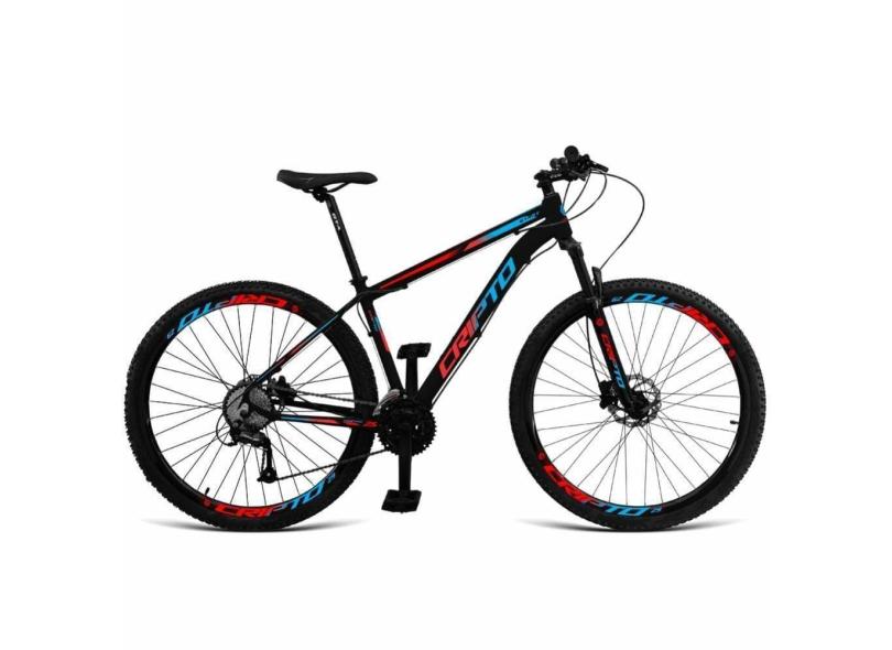 Bicicleta Aro 29 21 Marchas Freios Disco C Suspensão Pretoazul E Vermelho 15&quot; Pretoazul E Vermelho
