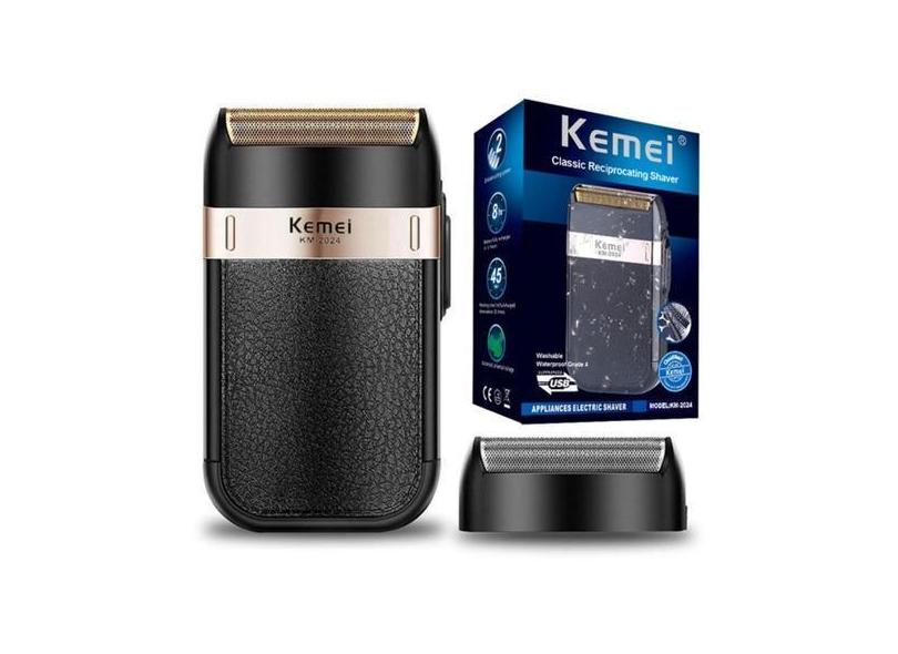 Shaver Elétrico Kemei Km2024 - Portátil E Com Acessórios - Kemei 2024
