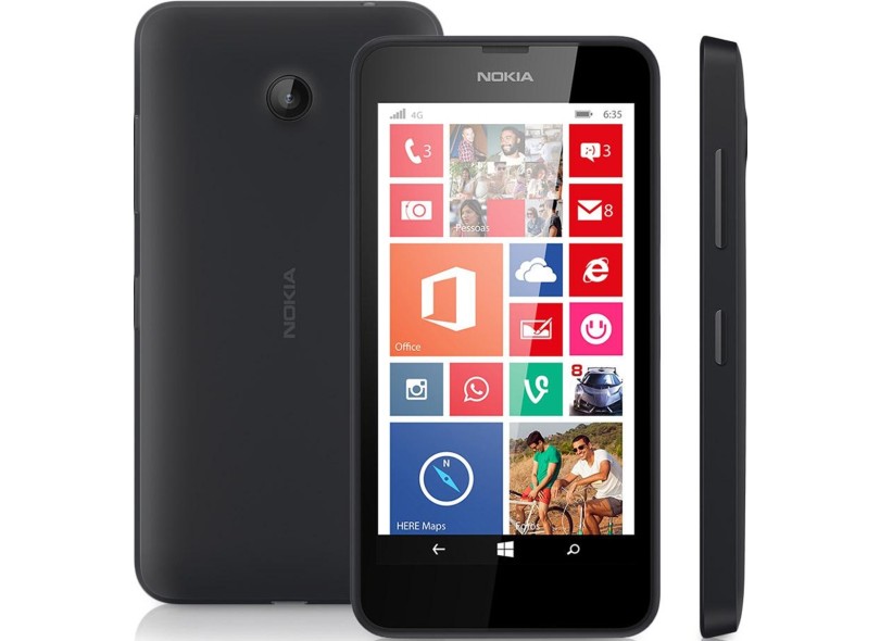 Smartphone Nokia Lumia 635 Câmera 5,0 MP 8GB Windows Phone 8.1 Wi-Fi 4G 3G