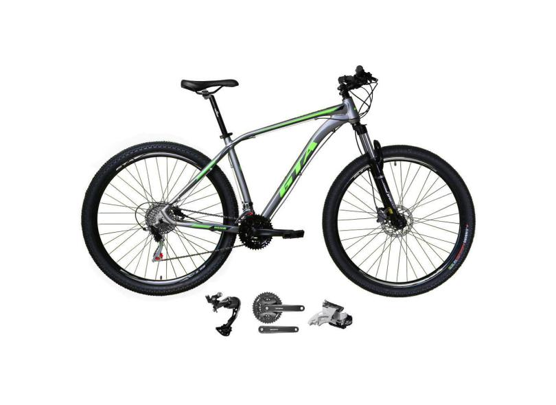 Bicicleta Aro 29 Gta Insane Câmbio Traseiro Shimano Alívio e Altus 27v Freio Hidráulico Garfo Com Trava - Verde/Cinza