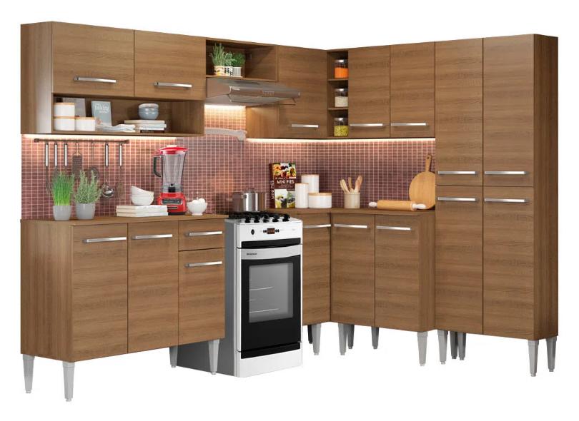 Cozinha Completa 1 Gaveta 15 Portas Emilly Rock Madesa