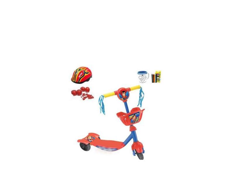 Patinete Infantil Superman - 5 Itens - Happy Kids