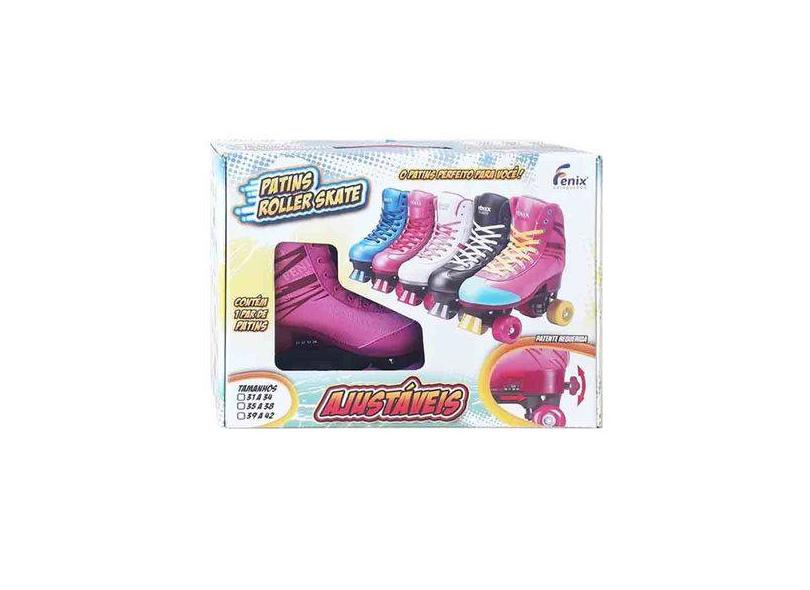 Patins Tradicional 4 rodas Fenix Roller Skate Ajustável