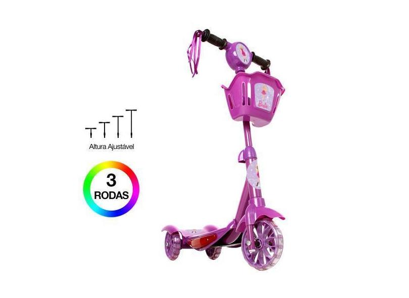 Patinete Para Crianças Barbie Scooter 3 Rodas Brinquedo - Art Brink