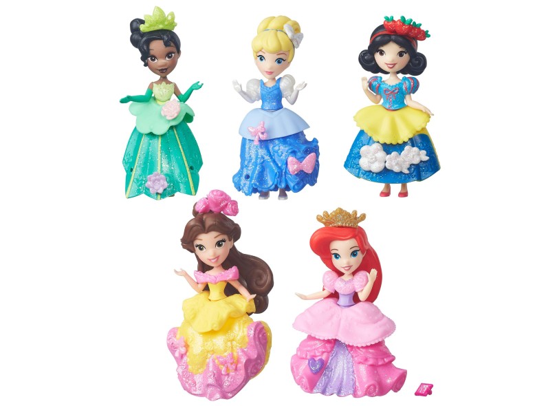 Boneca Princesas Disney Cinco mini bonecas Hasbro