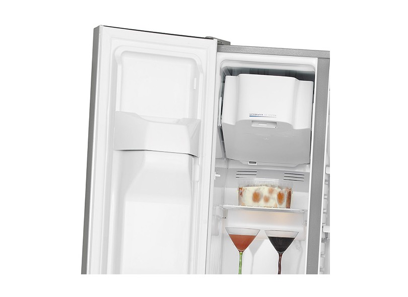 Geladeira GE Frost Free Side by Side 584 Litros Home Bar Dispenser de Água Externo Inox PSZ26