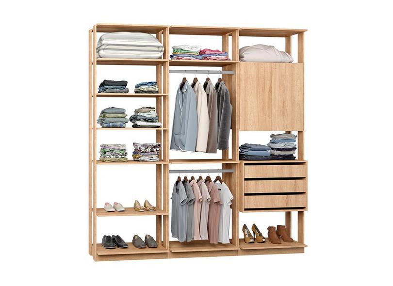 Guarda-Roupa Closet 3 Gavetas 9009 Clothes Be Mobiliário