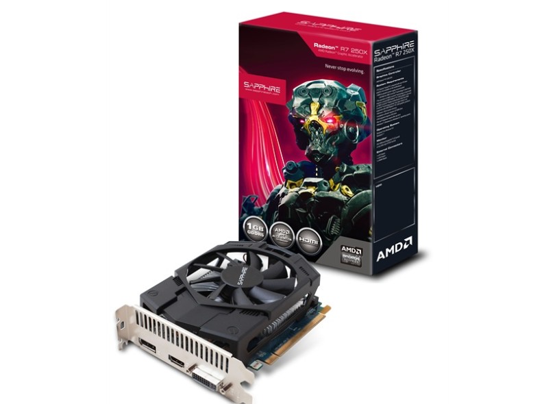 Placa de Video ATI Radeon R7 250X 1 GB DDR5 128 Bits Sapphire 11229-00-20G