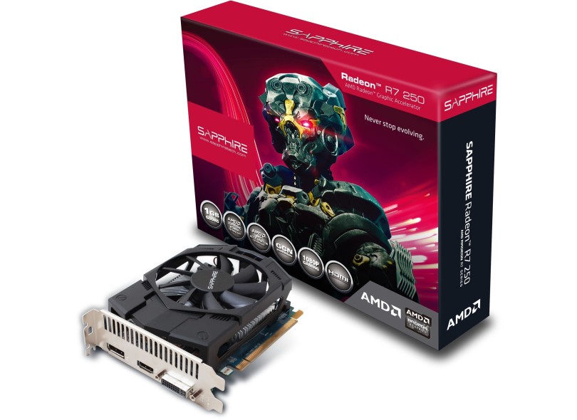 Placa de Video ATI Radeon R7 250 1 GB DDR5 128 Bits Sapphire 11215-05-20G