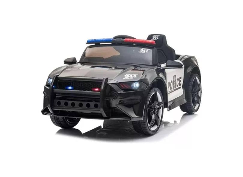 Mini Carro Elétrico Policia Dodge Charger 12V Bivolt Luz Som Com Controle