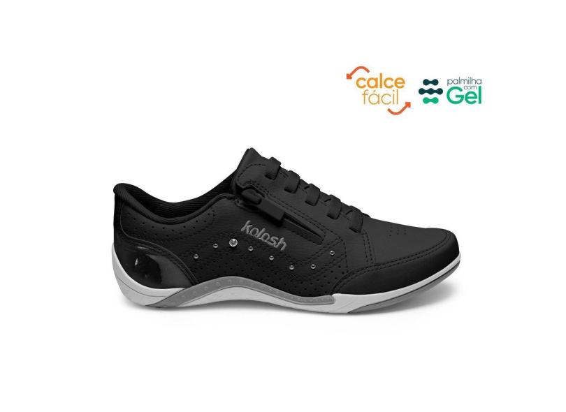 Tenis Casual Kolosh Calce Fácil Palmilha Gel Zíper Brilho com o