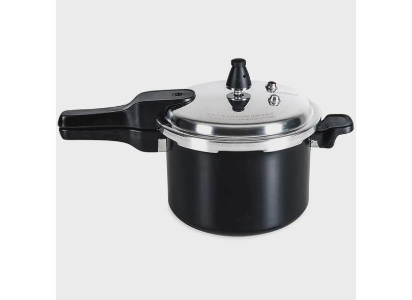 Panela de Pressão 5,4L Brinox Indução Antiaderente Com Fechamento Externo E Trava De Segurança Preto