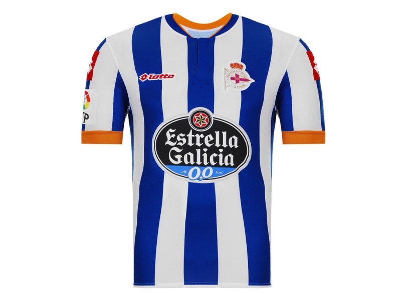 Camisa Torcedor Deportivo La Coruña I 2013/14 sem Número Lotto