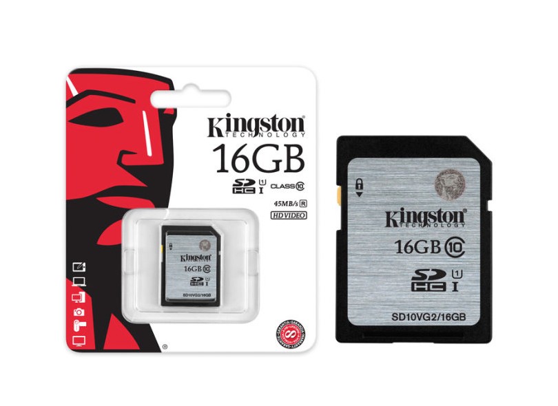 Cartão de Memória SDHC Kingston 16 GB SD10VG2/16GB