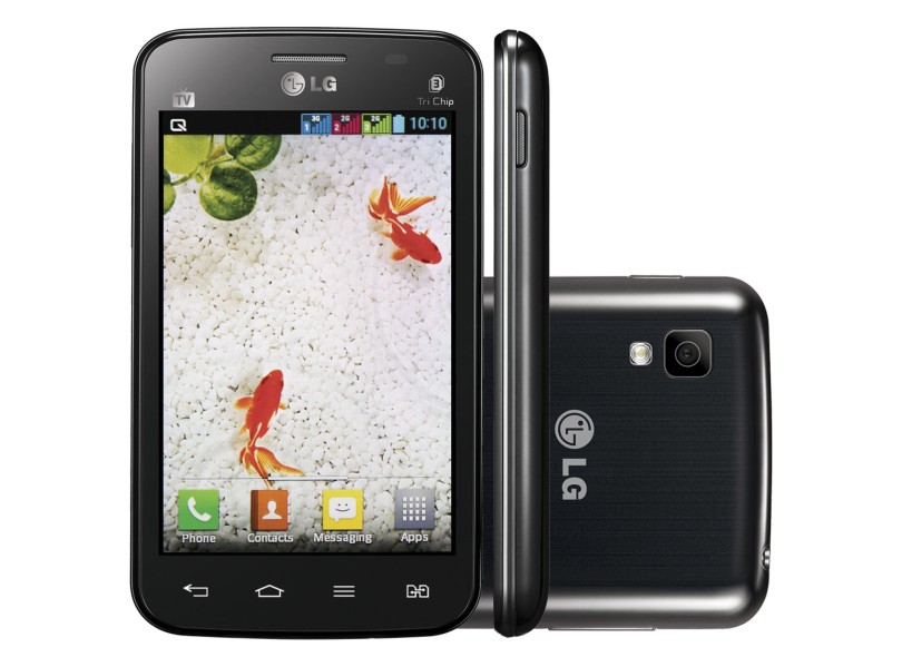 Smartphone LG Optimus L4 II Tri Chip E470f Câmera 3,0 MP Desbloqueado 3 Chips 4 GB Android 4.1 (Jelly Bean) Wi-Fi 3G