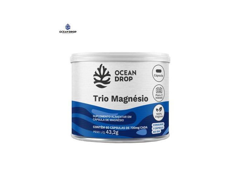 Trio Magnésio 720Mg 60 Capsulas Ocean Drop