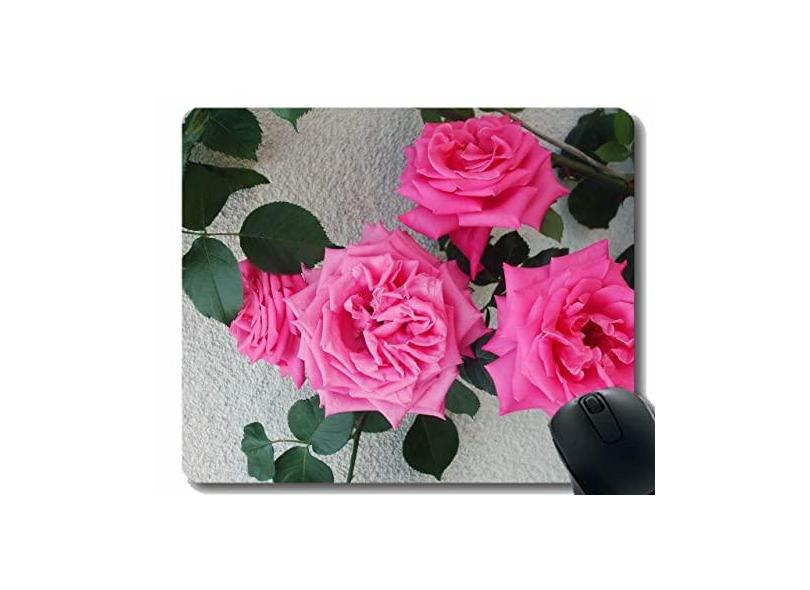 Mouse pad personalizado, mouse pad de borracha para parede delicada com rosas e flores