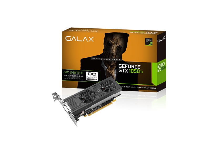 Placa de Video NVIDIA GeForce GTX 1050 Ti 4 GB GDDR5 128 Bits Galax 50IQH8DSP2MN