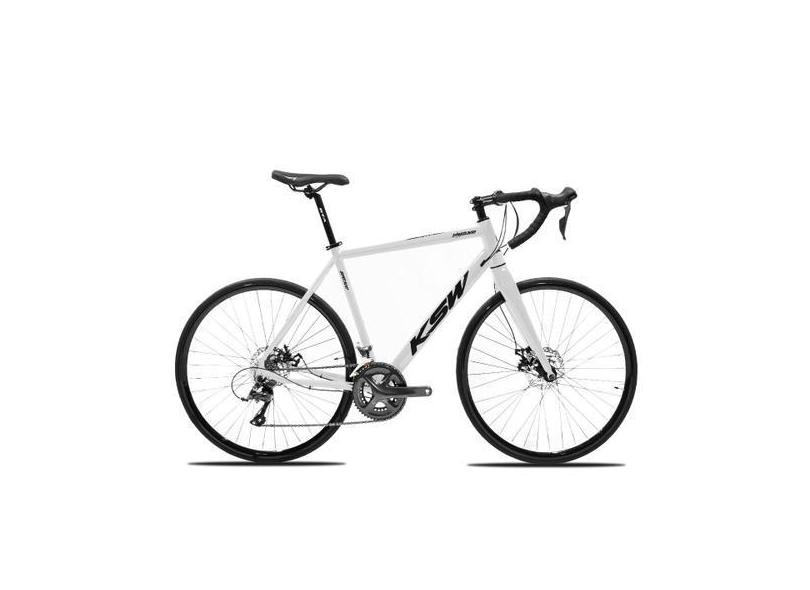 Bicicleta Speed Road Aro 700 KSW Grupo GTA Z9 18 Marcha 2x9V, Branco, 