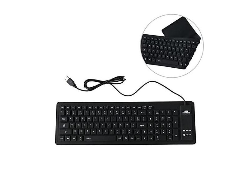 Acessórios para computador 103 chave francês USB com fio de silicone à prova d'água teclado desktop teclado notebook, comprimento do cabo: 1,5 m