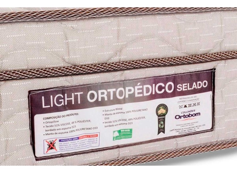 Colchão Queen Size Espuma Ortobom D33 Light Ortopédico 158 x 24 x 198 cm