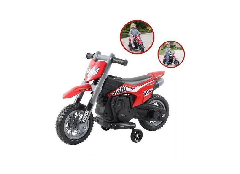 Mini Moto Cross Elétrica Infantil 6V Passeio Importway Azul Ou Vermelh