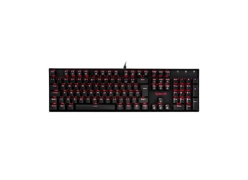 Teclado Mecanico Gamer Redragon Mitra Preto Switch Blue K551-1