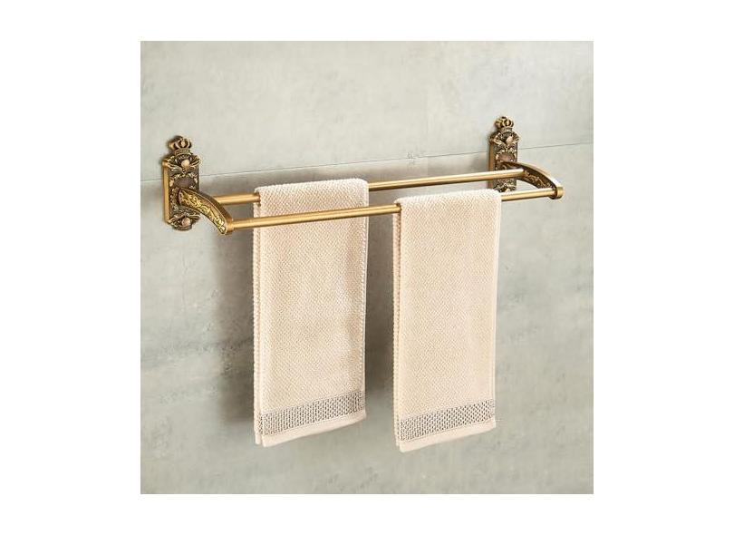 Conjunto de hardware do banheiro toalheiro fixado na parede toalheiro escova rack secador de cabelo saboneteira chuveiro canto rack acessórios, toalheiro duplo