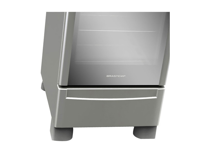 Fogão de Piso Brastemp Ative Timer 4 Bocas Acendimento Automático Acabamento Inox BF750BR