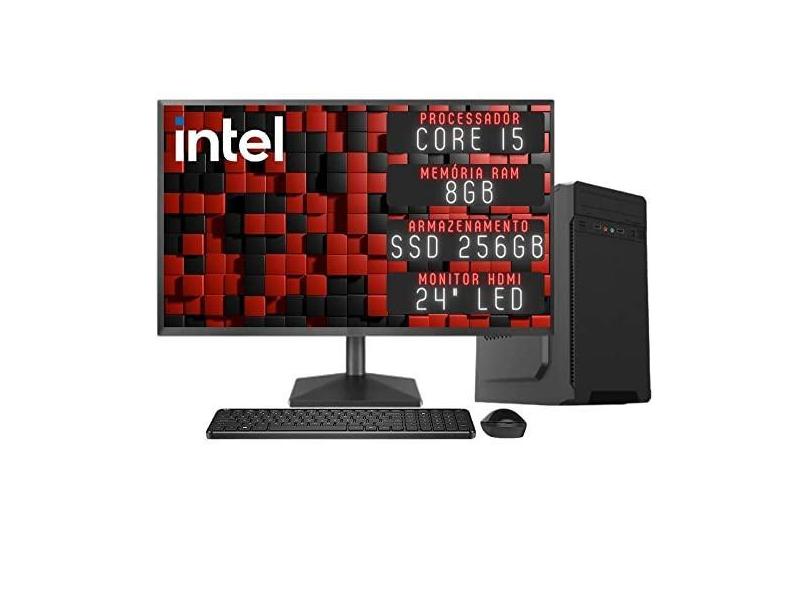 Computador Completo 3green Desktop Intel Core i5 8GB Monitor 24" Full HD HDMI SSD 256GB Windows 10 3D-149