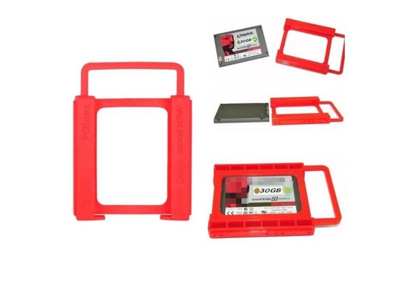 Suporte Hdd 2.5 Ssd Plástico vermelho Baia Computador 3.5 pc
