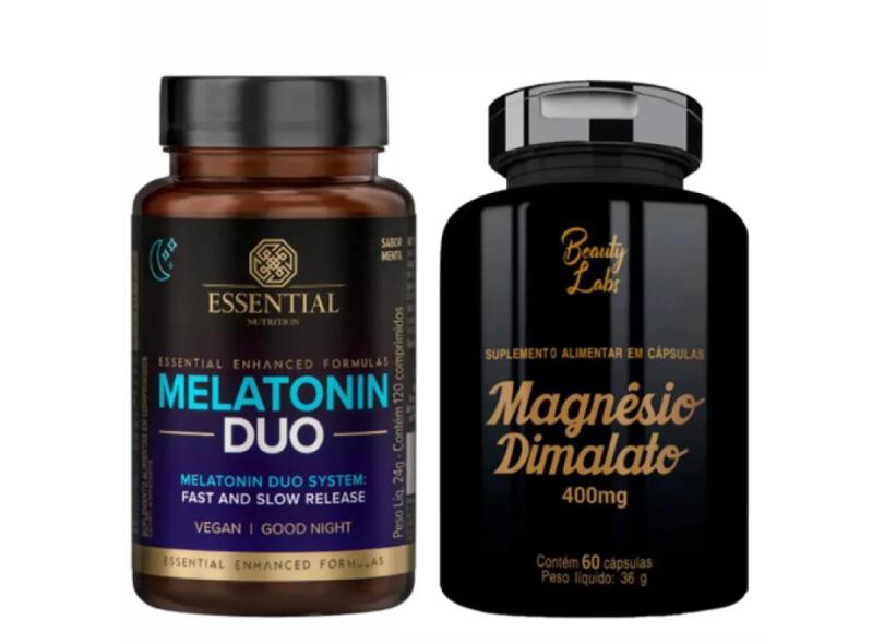 Melatonin Duo Melatonina 0,21Mg (120 Caps) - Essential Nutrition + Magnesio De Brinde