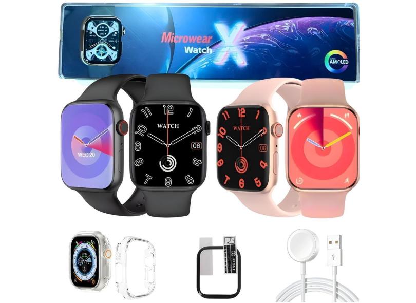 Relógio Inteligente Watch X Original Microwear Android iOS Bluetooth Gps Smartwatch X Tela Amoled-Unissex